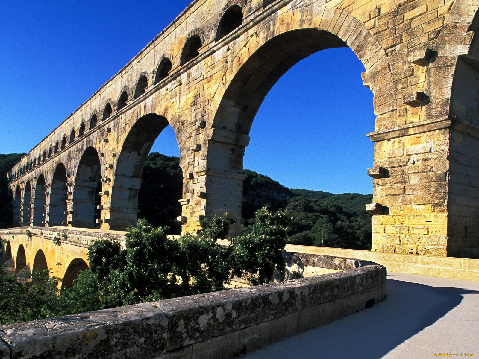 historic, pont, du, gard, river, france, 